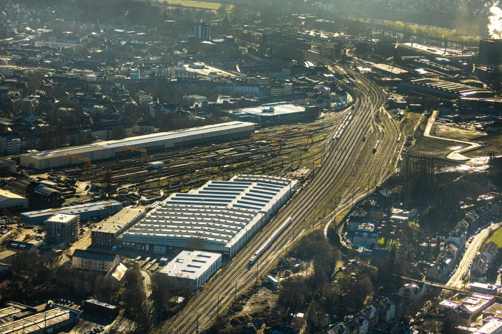Luftbild Witten - Rangierbahnhof und Güterbahnhof der Deutschen Bahn in Witten im Bundesland Nordrhein-Westfalen, Deutschland