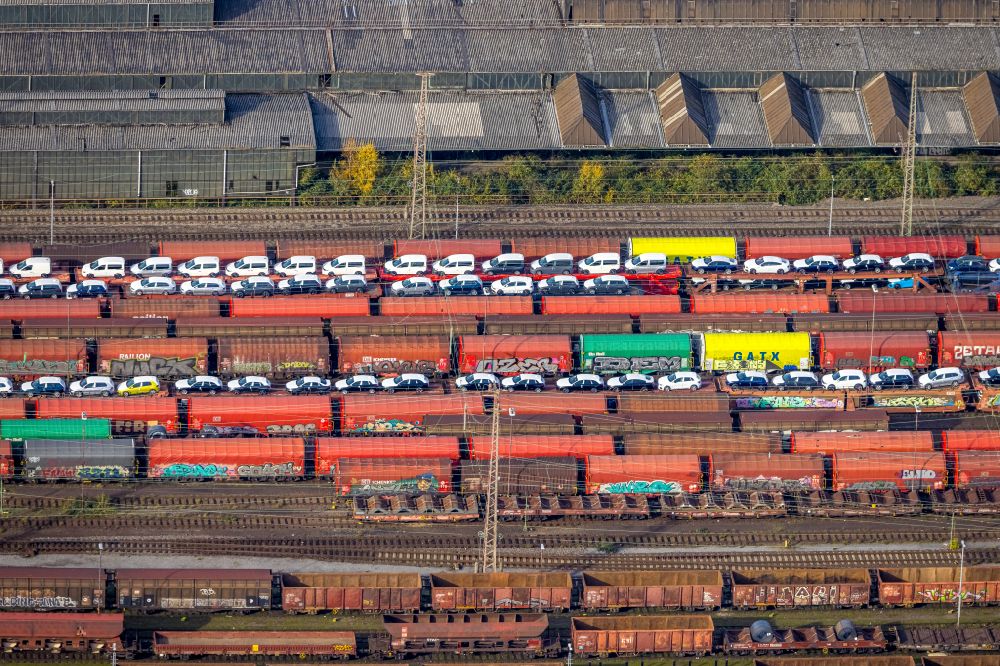 Herne von oben - Rangierbahnhof und Güterbahnhof in Herne im Bundesland Nordrhein-Westfalen, Deutschland