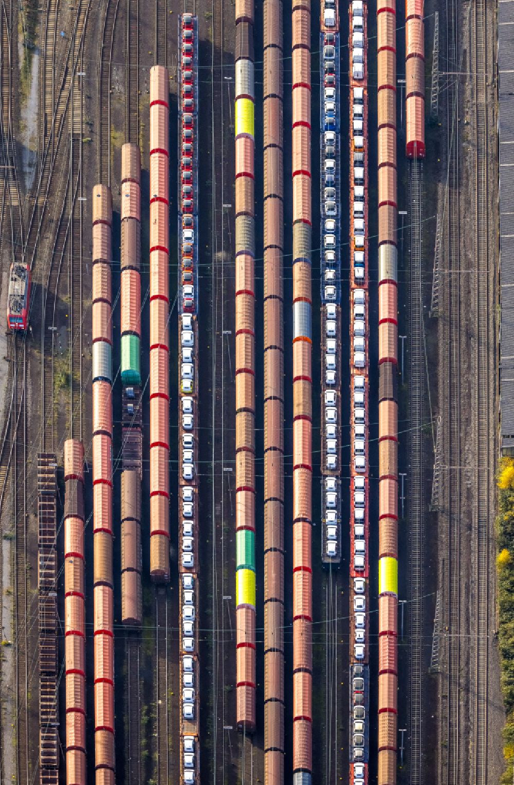 Herne aus der Vogelperspektive: Rangierbahnhof und Güterbahnhof in Herne im Bundesland Nordrhein-Westfalen, Deutschland
