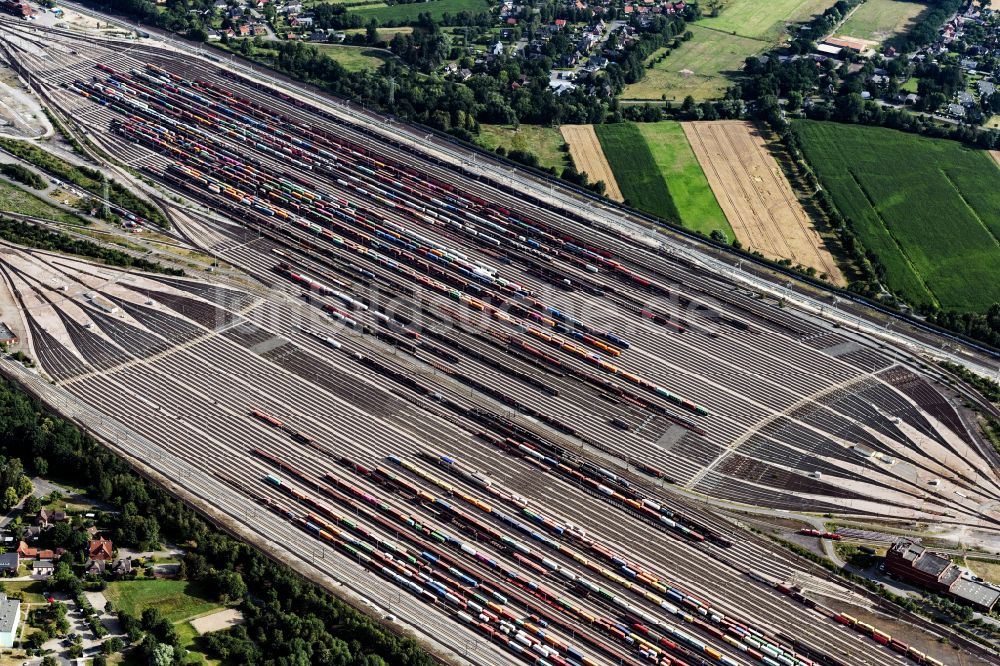 Seevetal aus der Vogelperspektive: Rangierbahnhof und Güterbahnhof in Seevetal im Bundesland Niedersachsen, Deutschland