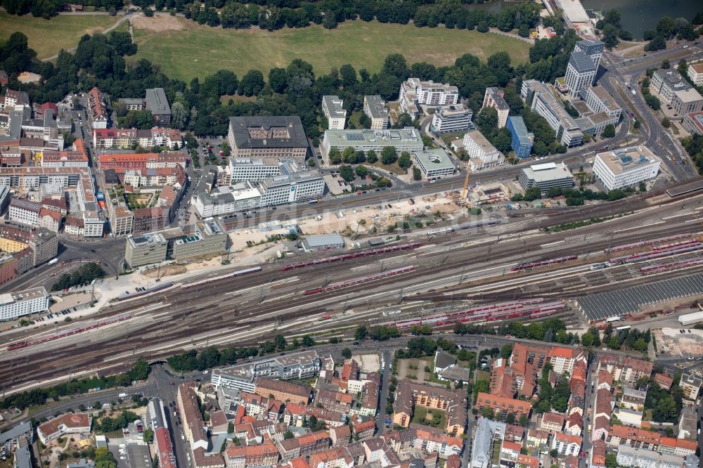 Luftbild Nürnberg - Rangierbahnhof und Güterbahnhof der Deutschen Bahn in Nürnberg im Bundesland Bayern, Deutschland