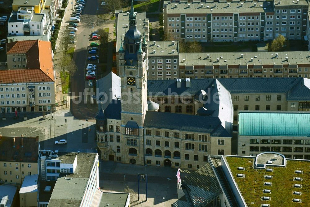 Luftbild Dessau - Rathaus am Marktplatz in Dessau im Bundesland Sachsen-Anhalt, Deutschland