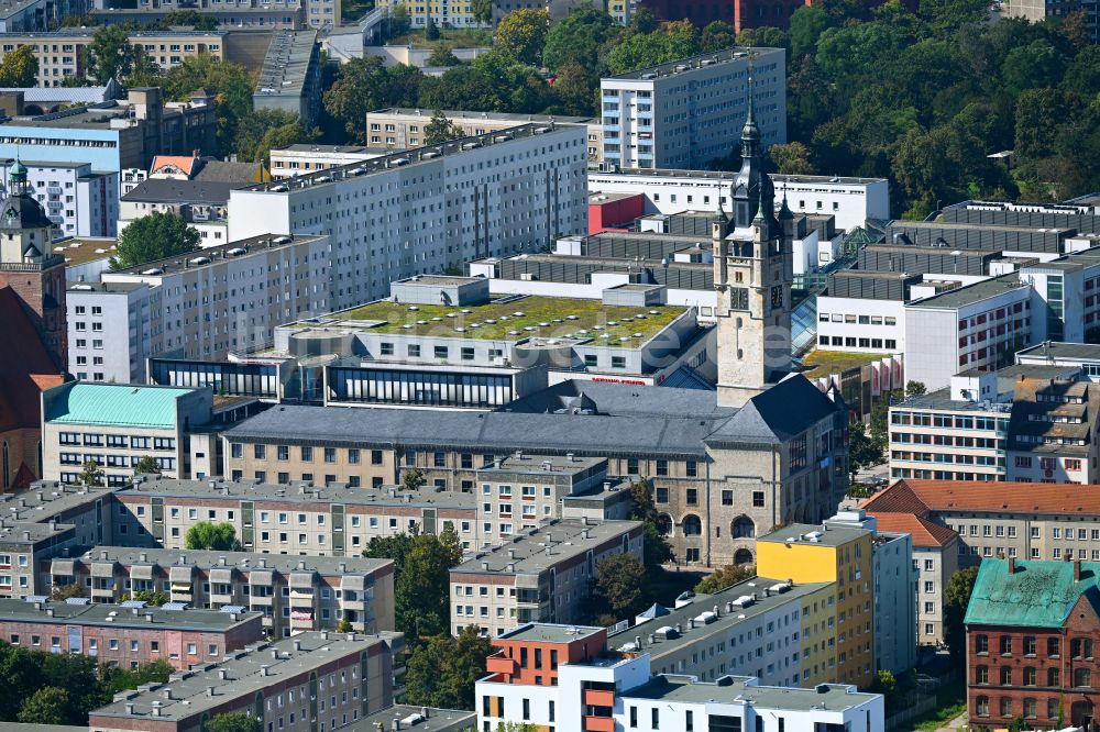 Luftaufnahme Dessau - Rathaus am Marktplatz in Dessau im Bundesland Sachsen-Anhalt, Deutschland