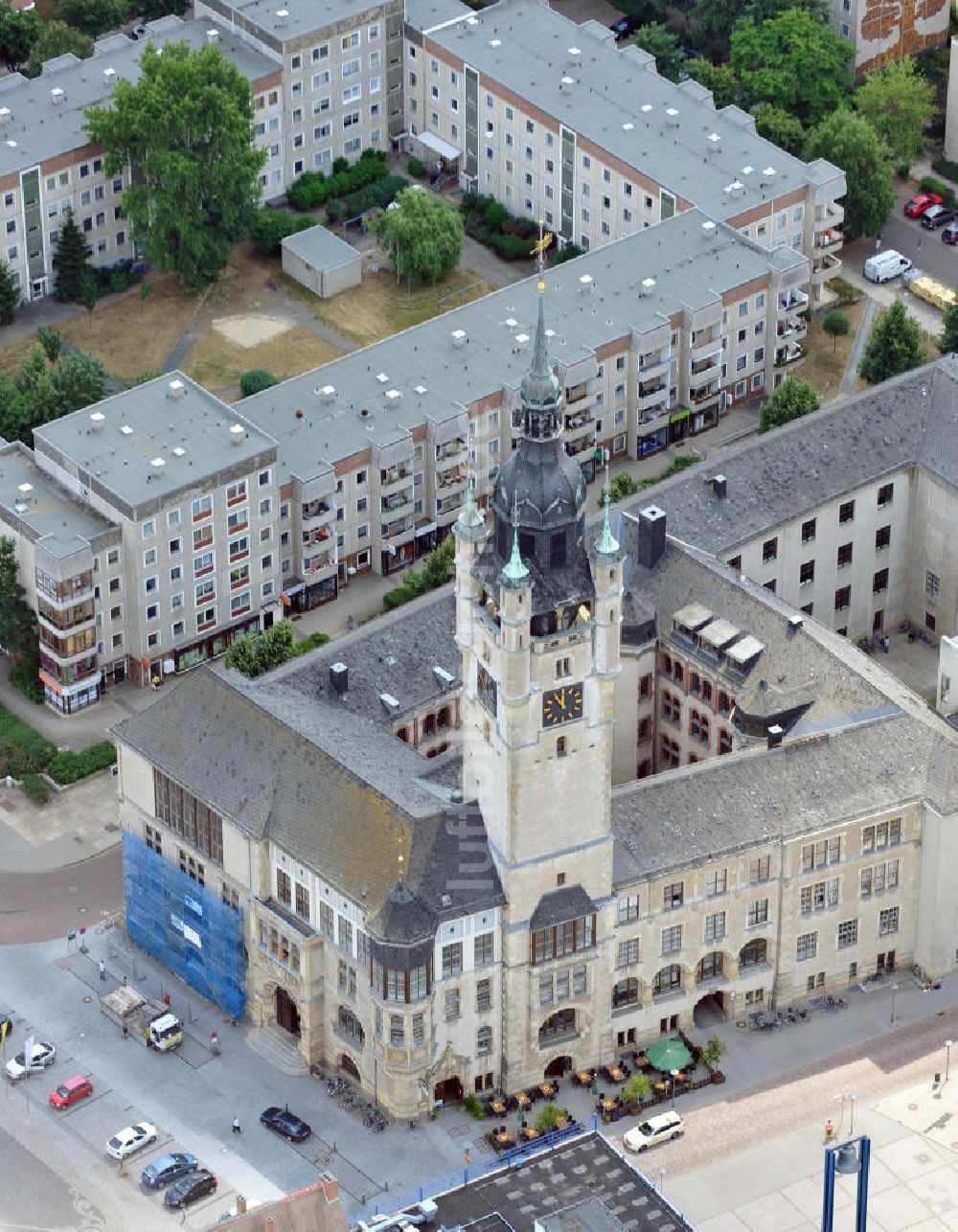 Luftbild Dessau - Roßlau - Rathaus der Stadt Dessau-Roßlau am Dessauer Marktplatz
