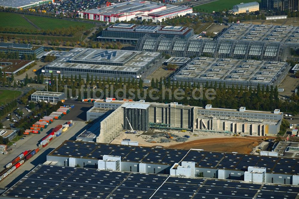 Luftbild Leipzig - Rückbau eines Hochregal- Lager-Gebäudekomplex und Logistikzentrum auf dem Gelände Am alten Flughafen in Leipzig im Bundesland Sachsen, Deutschland