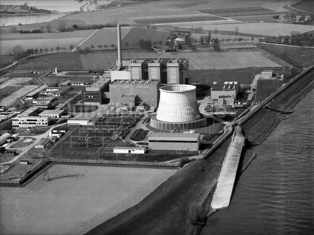 Luftbild Kalkar - Reaktorblöcke und Anlagen des AKW - KKW Kernkraftwerk in Kalkar im Bundesland Nordrhein-Westfalen, Deutschland