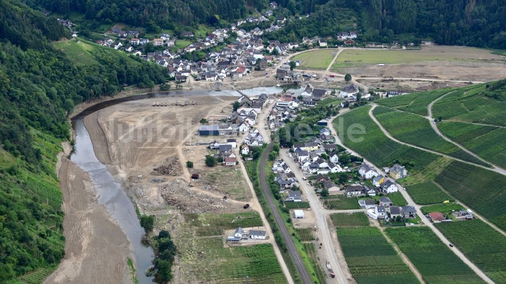 Luftbild Rech - Rech nach der Hochwasserkatastrophe diesen Jahres im Bundesland Rheinland-Pfalz, Deutschland
