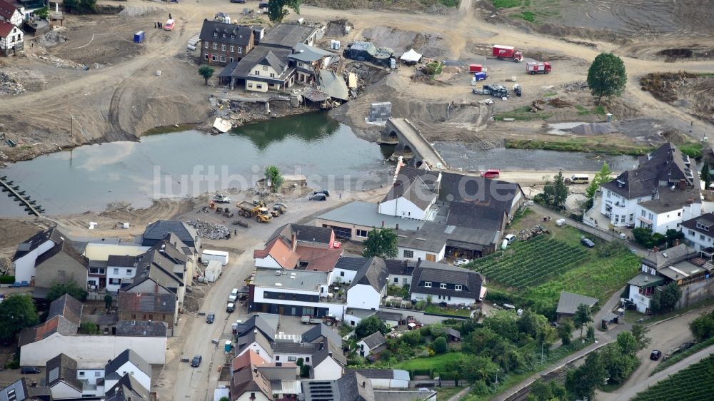 Luftbild Rech - Rech nach der Hochwasserkatastrophe diesen Jahres im Bundesland Rheinland-Pfalz, Deutschland