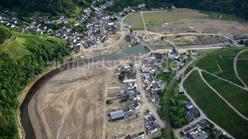Luftaufnahme Rech - Rech nach der Hochwasserkatastrophe diesen Jahres im Bundesland Rheinland-Pfalz, Deutschland