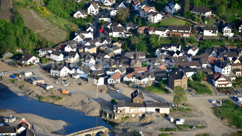 Luftbild Rech - Rech rund 10 Monate nach der Hochwasserkatastrophe im Jahr 2021 im Bundesland Rheinland-Pfalz, Deutschland