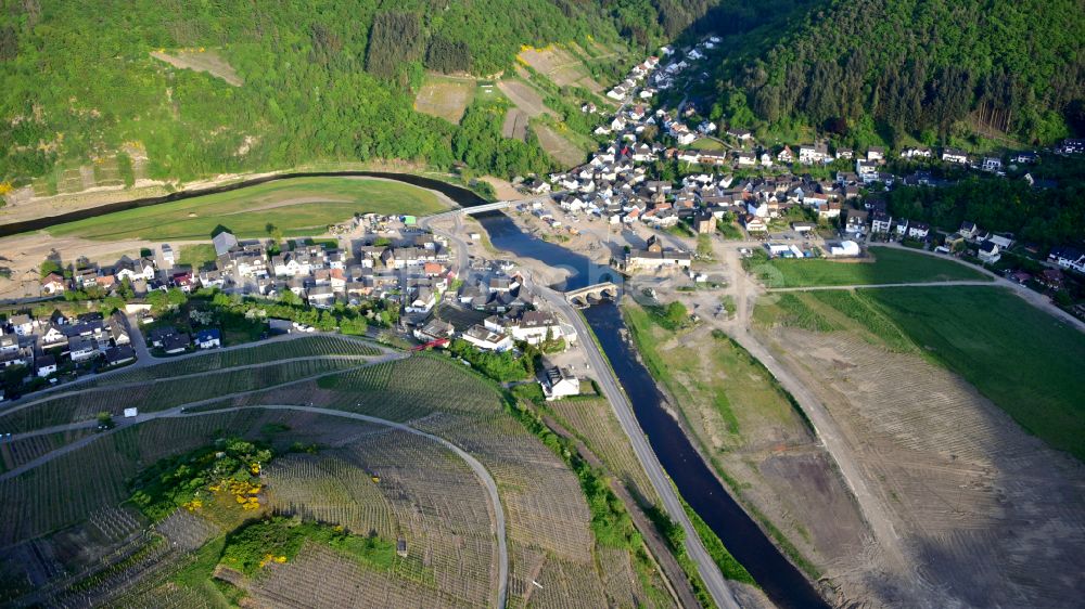 Luftaufnahme Rech - Rech rund 10 Monate nach der Hochwasserkatastrophe im Jahr 2021 im Bundesland Rheinland-Pfalz, Deutschland