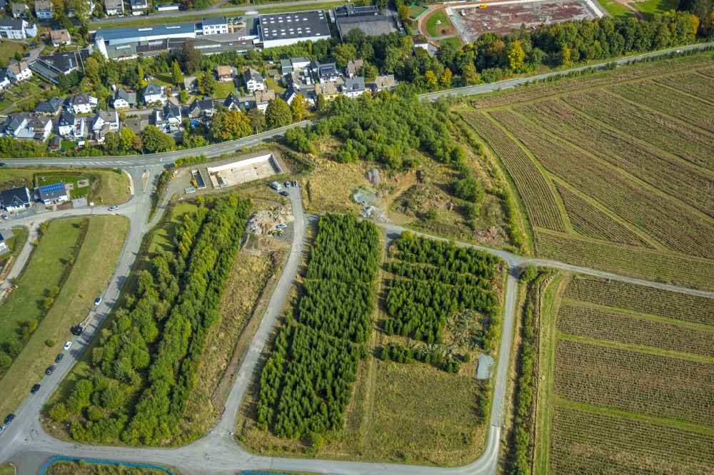Luftaufnahme Bestwig - Regenrückhaltebecken in Bestwig im Bundesland Nordrhein-Westfalen