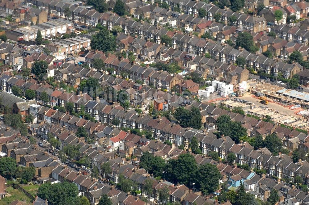 Luftbild London - Reihenhaussiedlung im Stadtbezirk Leyton in London in der Grafschaft Greater London in Großbritannien