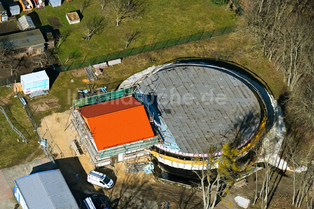 Luftbild Werneuchen - Reinwasserbehälter und Wasserspeicher - Neubau in Werneuchen im Bundesland Brandenburg, Deutschland