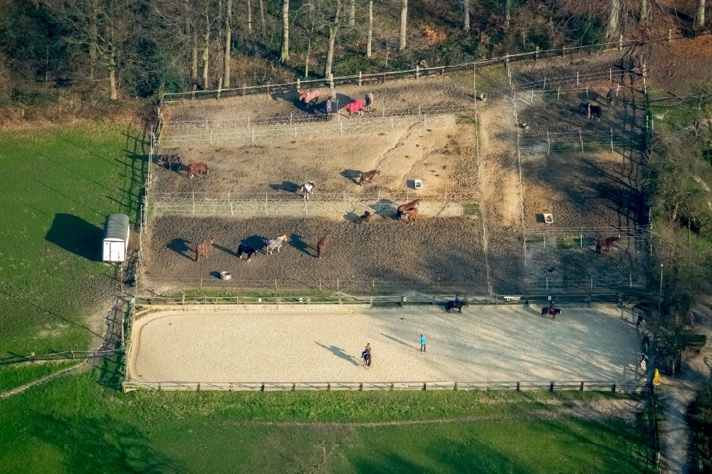 Herne von oben - Reitsport- Übungsstrecke des Reitverein am Volkspark e.V in Herne im Bundesland Nordrhein-Westfalen, Deutschland