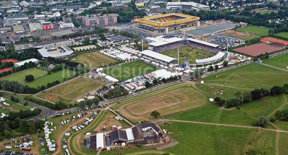 Luftaufnahme Aachen - Reitstadion des Sportparks Soers im Bundesland Nordrhein-Westfalen