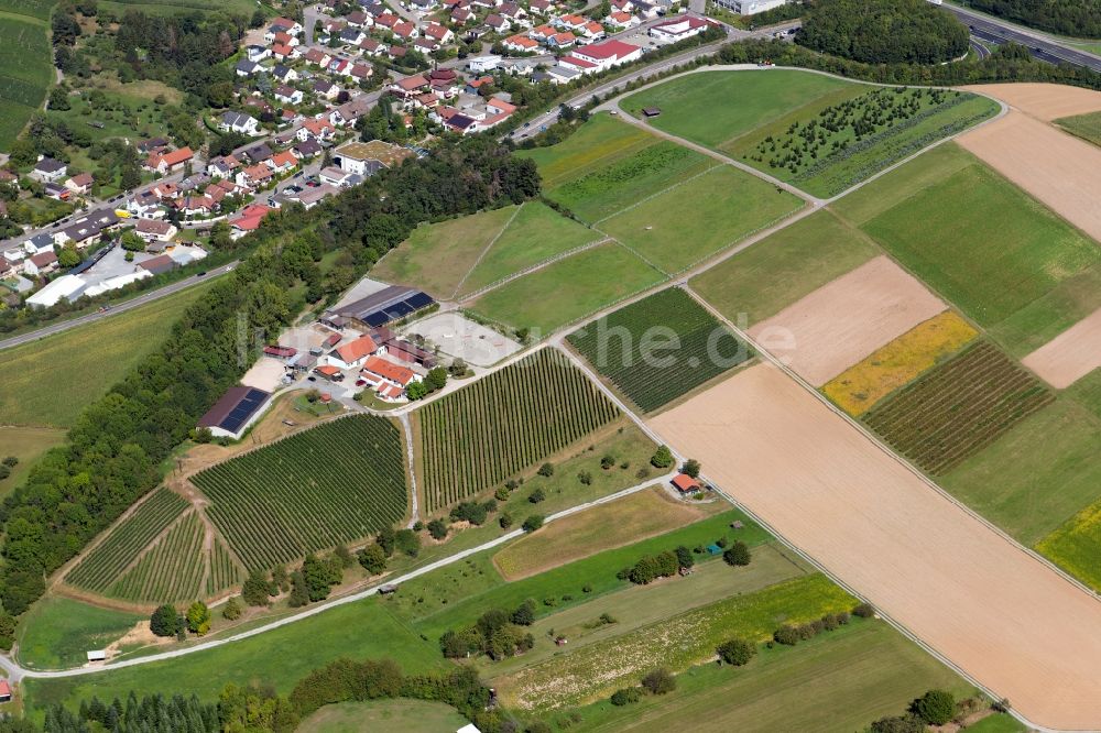 Luftaufnahme Untergruppenbach - Reitstall - Reiterhof - Marstall am Hardthof in Untergruppenbach im Bundesland Baden-Württemberg, Deutschland
