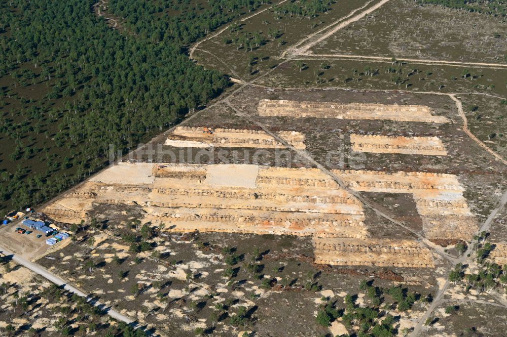 Luftbild Gadow - Renaturierung des ehemaligen Gelände des TÜP Truppenübungsplatz Kyritz-Ruppiner-Heide in Gadow im Bundesland Brandenburg, Deutschland