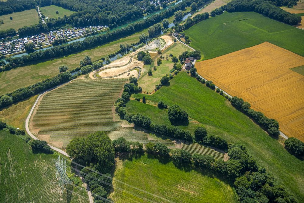 Luftaufnahme Schermbeck - Renaturierung an den Uferbereichen des Flusses Lippe in Schermbeck im Bundesland Nordrhein-Westfalen, Deutschland