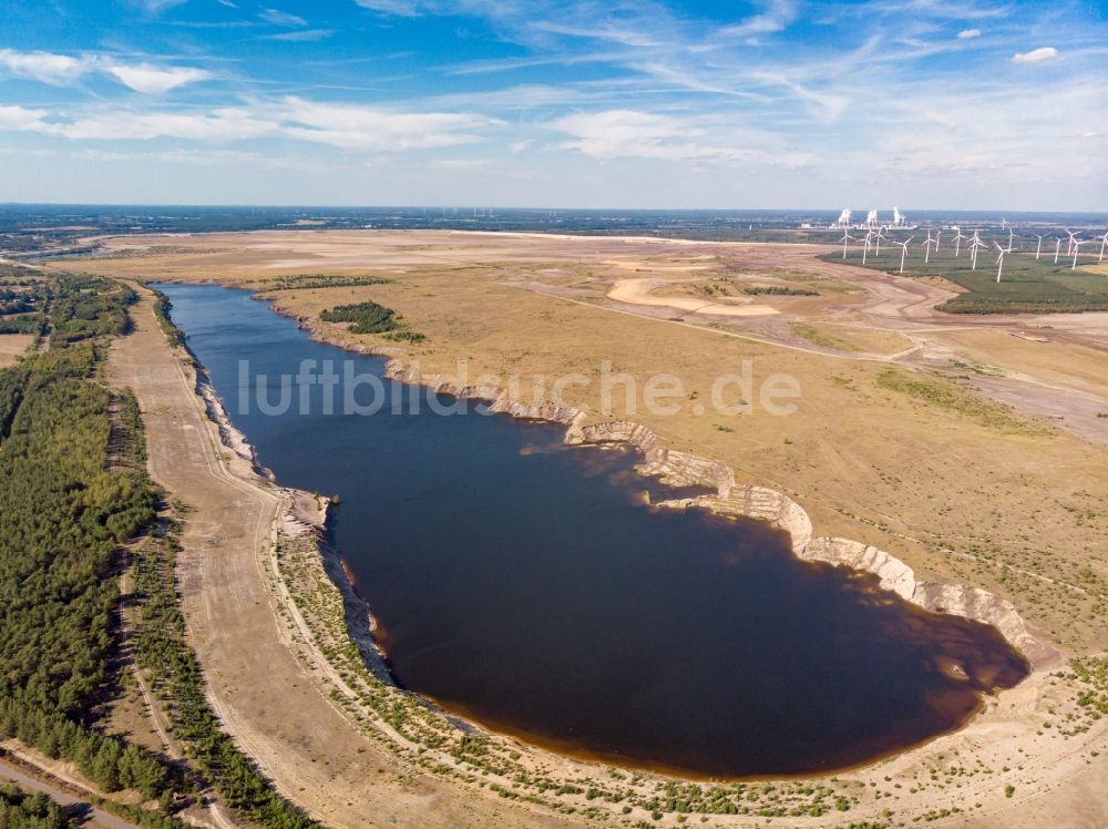 Luftaufnahme Cottbus - Renaturierungs- Sees Ostsee im Ortsteil Merzdorf in Cottbus im Bundesland Brandenburg, Deutschland