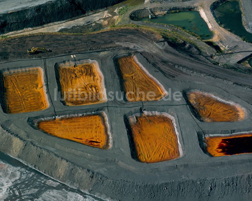Luftbild Ronneburg - Renaturierungsflächen der Wismut GmbH über dem ehemaligen Thüringer Uranerztagebau Lichtenberg bei Ronneburg