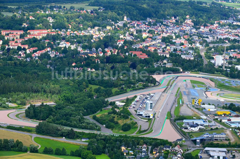 Luftbild Oberlungwitz - Rennstrecke der Rennbahn am Sachsenring in Oberlungwitz im Bundesland Sachsen
