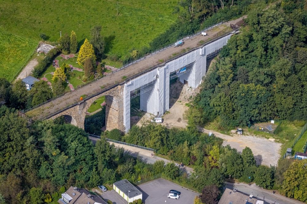 Luftbild Gevelsberg - Renovierungsarbeiten am stillgelegten Viadukt in Gevelsberg im Bundesland Nordrhein-Westfalen