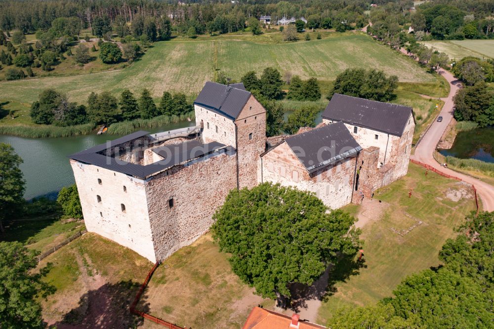 Luftbild Kastelholm - Reste der Ruine am Schlosspark des ehemaligen Schloß Kastelholm in Kastelholm in Alands landsbygd, Aland