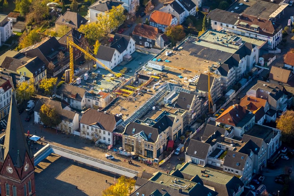 Luftbild Arnsberg - Revitalisierung und Erweiterungs- Baustelle am Gebäudekomplex des Einkaufszentrum Marktpassage in Arnsberg im Bundesland Nordrhein-Westfalen, Deutschland
