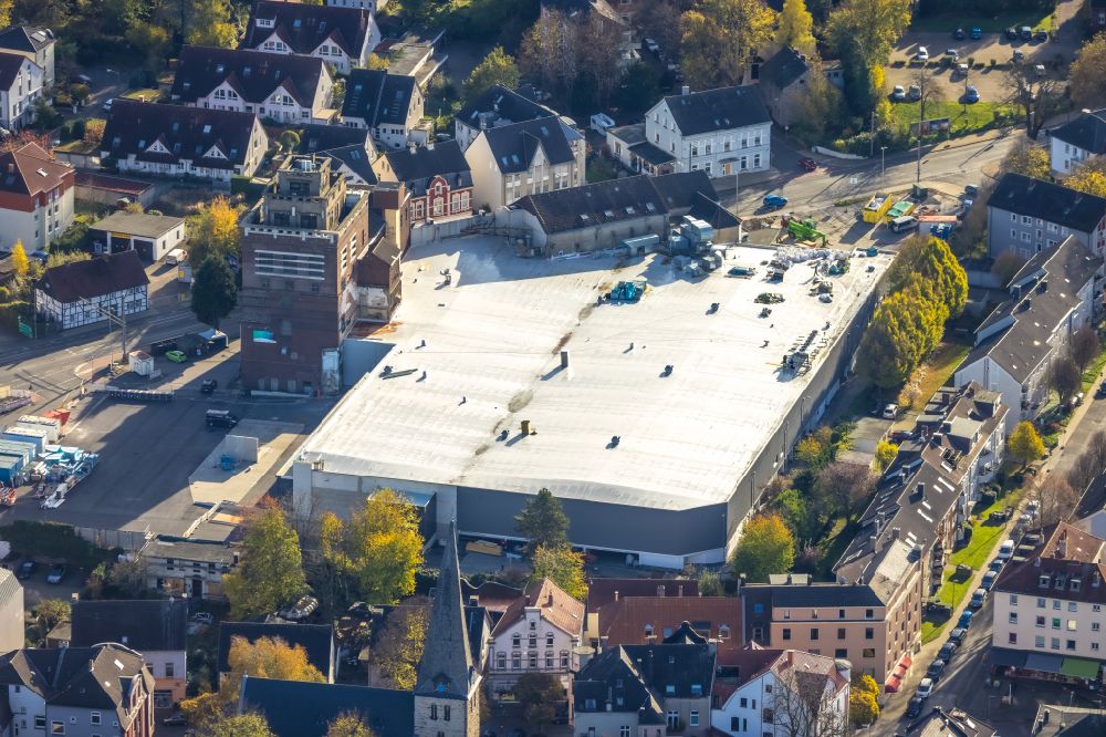 Luftaufnahme Bochum - Revitalisierung und Erweiterungs- Baustelle am Gebäudekomplex des Einkaufszentrum Matrix in Bochum im Bundesland Nordrhein-Westfalen, Deutschland