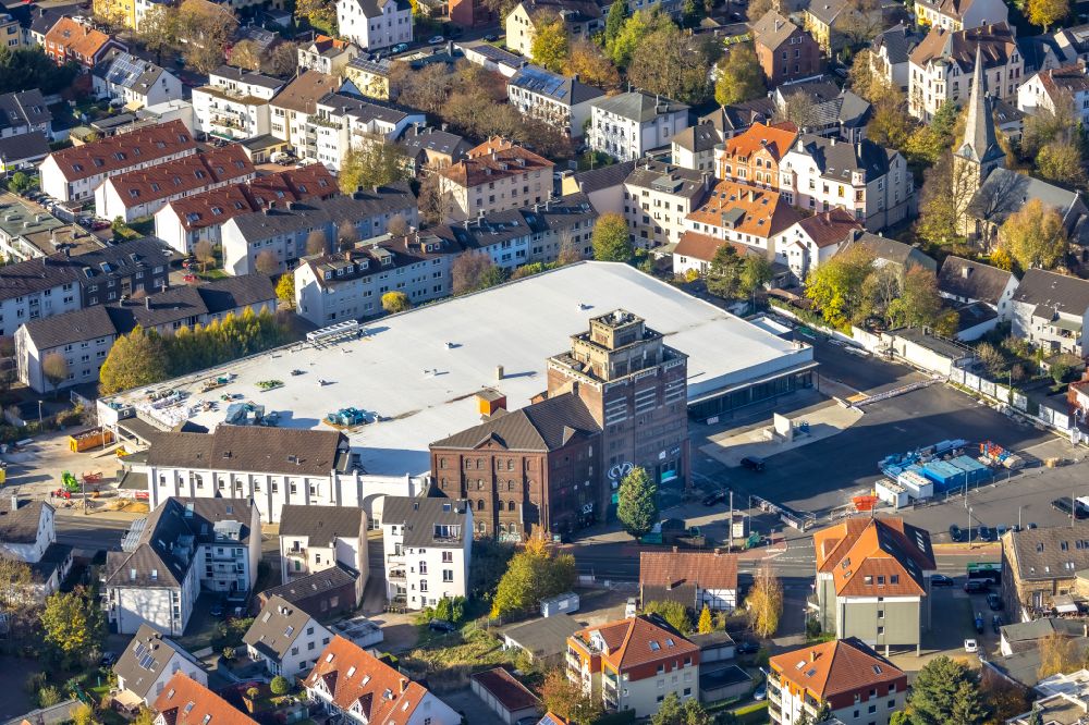 Luftbild Bochum - Revitalisierung und Erweiterungs- Baustelle am Gebäudekomplex des Einkaufszentrum Matrix in Bochum im Bundesland Nordrhein-Westfalen, Deutschland