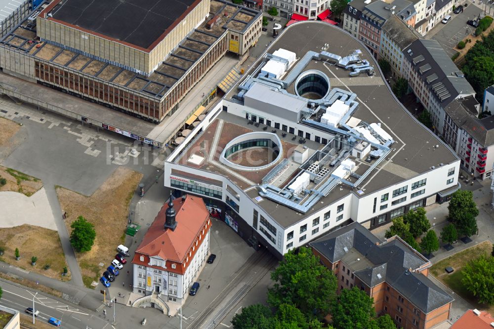 Luftbild Gera - Revitalisierung und Erweiterungs- Baustelle am Gebäudekomplex des Einkaufszentrum Otto-Dix-Passage in Gera im Bundesland Thüringen, Deutschland
