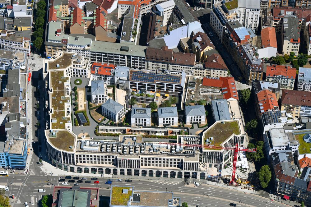 Stuttgart von oben - Revitalisierung und Erweiterungs- Baustelle am Gebäudekomplex des Gerber Quartier in Stuttgart im Bundesland Baden-Württemberg, Deutschland
