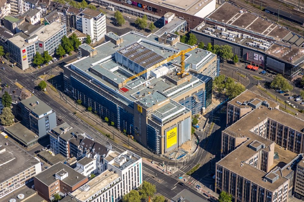 Düsseldorf von oben - Revitalisierung des Kino - Gebäude UFA Palast im Ortsteil Stadtmitte in Düsseldorf im Bundesland Nordrhein-Westfalen, Deutschland