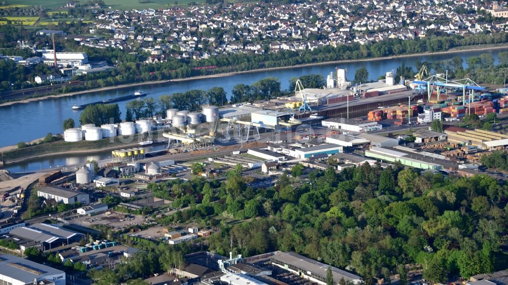 Luftbild Andernach - Rheinhafen Andernach im Bundesland Rheinland-Pfalz, Deutschland