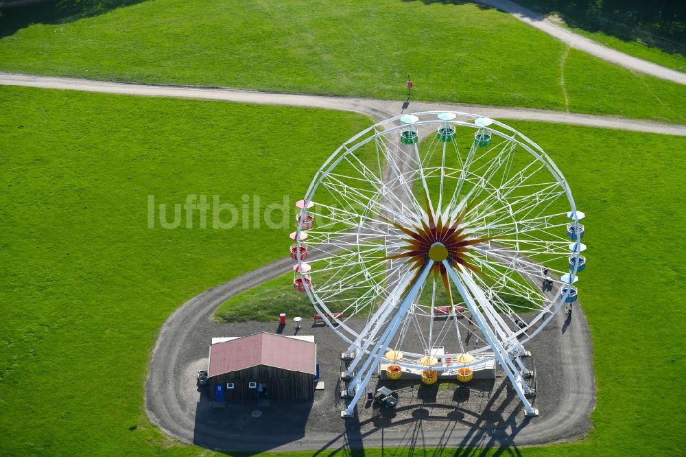 Luftaufnahme Lichtenau - Riesenrad an der Sachsenstraße im Ortsteil Oberlichtenau in Lichtenau im Bundesland Sachsen, Deutschland