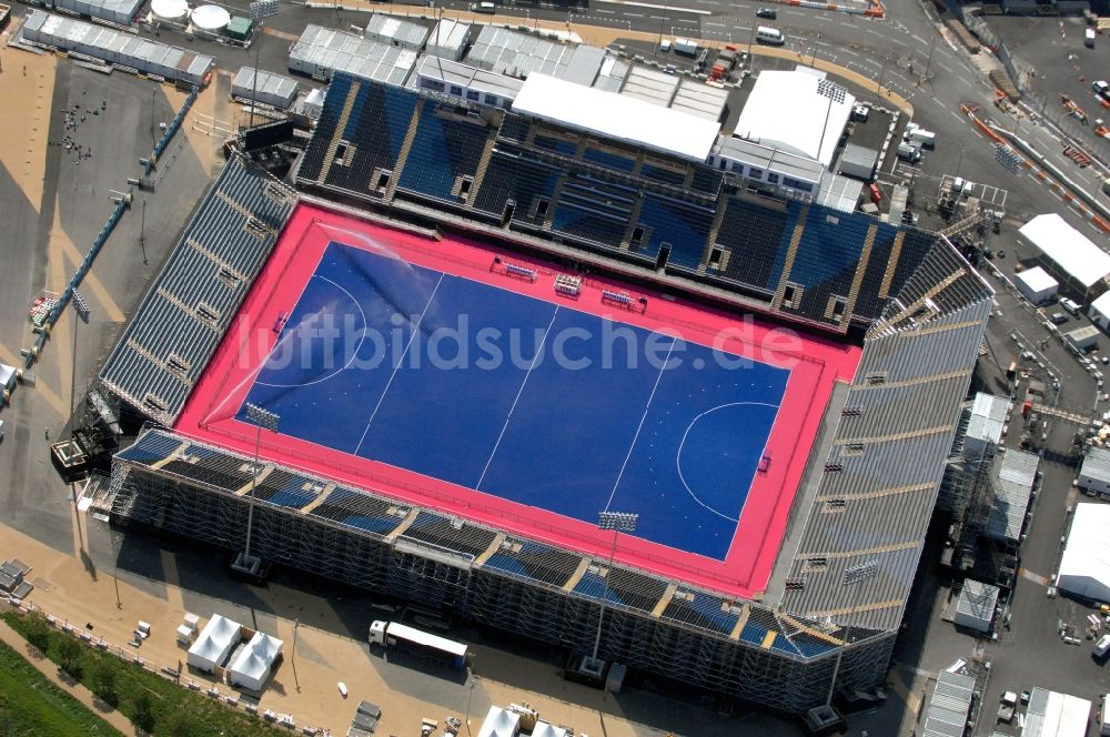Luftaufnahme London - Riverbank Arena im Olympiapark ein Austragungsort der Olympischen Spiele 2012