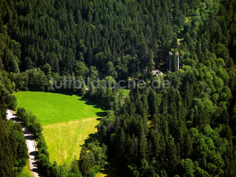 Luftbild Bonndorf-Wittlekofen - Ruine der Burg Steinegg bei Bonndorf-Wittlekofen im Bundesland Baden-Württemberg