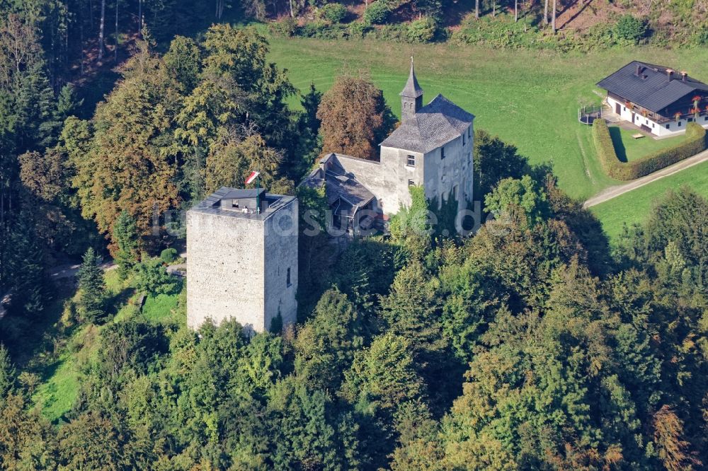 Luftbild Kufstein - Ruine der Burg Thierberg bei Kufstein im Bundesland Tirol