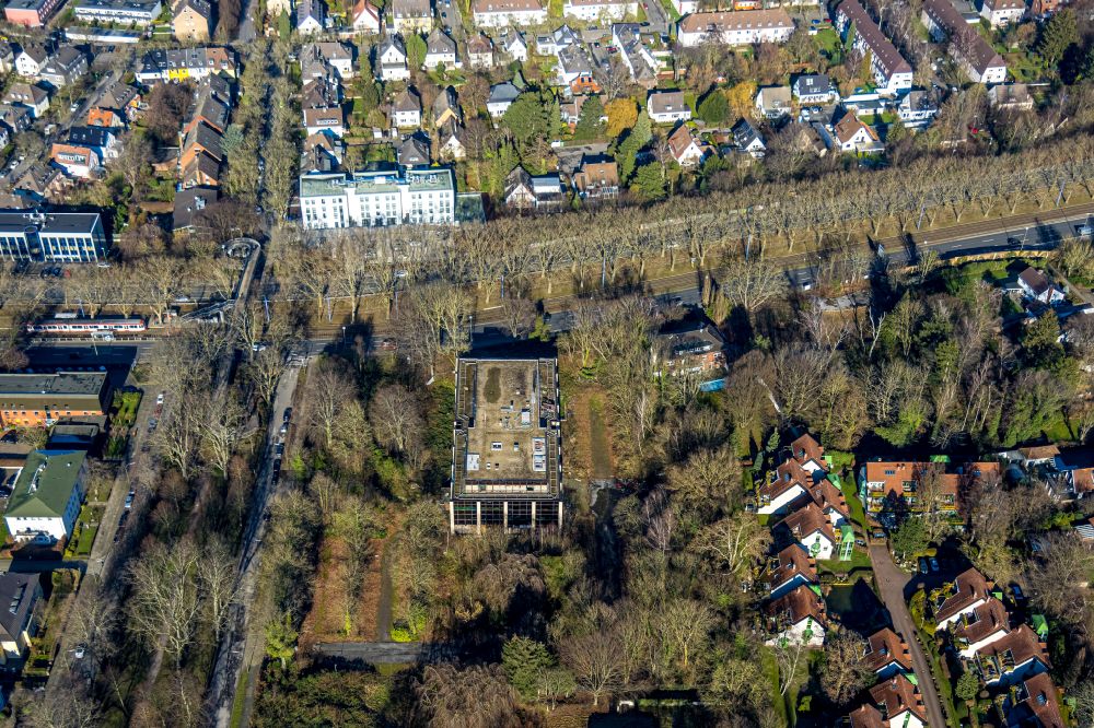 Luftbild Dortmund - Ruine des ehemaligen Bürogebäudes- und Geschäftshaus- Gebäudes Siemens-Nixdorf-Haus in Dortmund im Bundesland Nordrhein-Westfalen, Deutschland