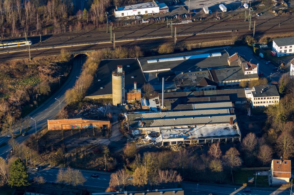 Luftbild Schwelm - Ruine des ehemaligen Fabrik - Gebäudes auf dem Zassenhaus-Gelände an der Carl-vom-Hagen-Straße - Viktoriastraße in Schwelm im Bundesland Nordrhein-Westfalen, Deutschland
