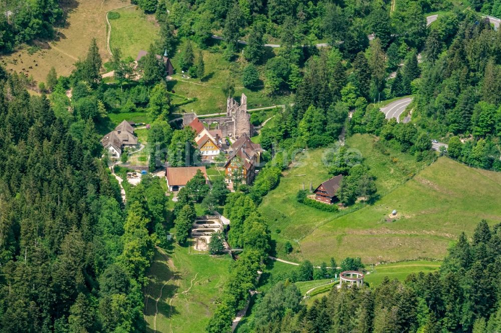 Luftbild Oppenau - Ruine des ehemaligen Klosters Allerheiligen und heutigen Mauerreste in Oppenau im Bundesland Baden-Württemberg, Deutschland