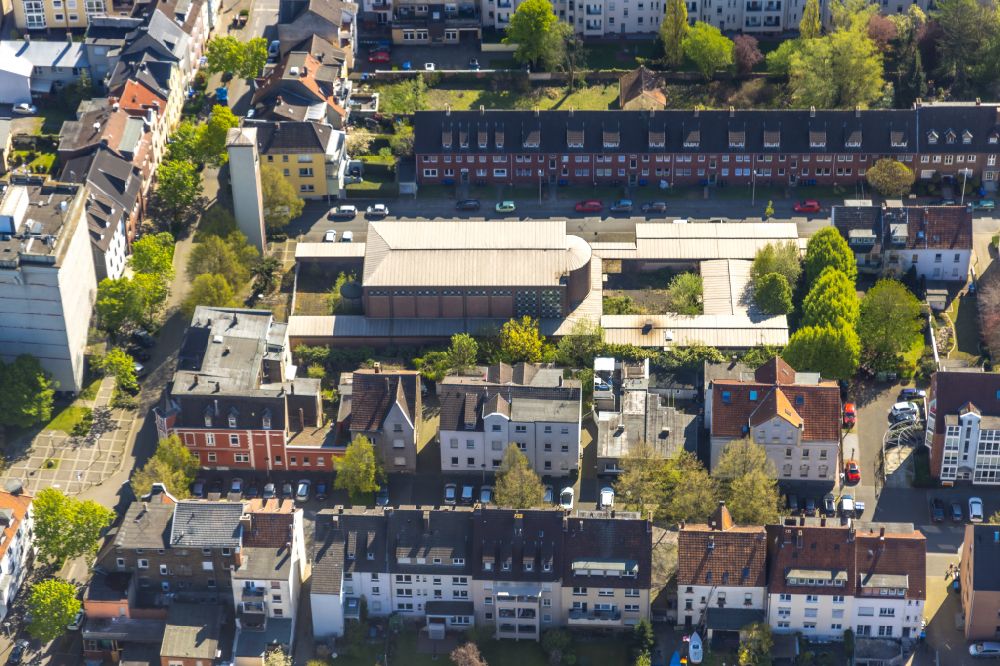 Luftbild Hamm - Ruine des Kirchengebäude der Heilig-Geist-Kirche in Hamm im Bundesland Nordrhein-Westfalen, Deutschland