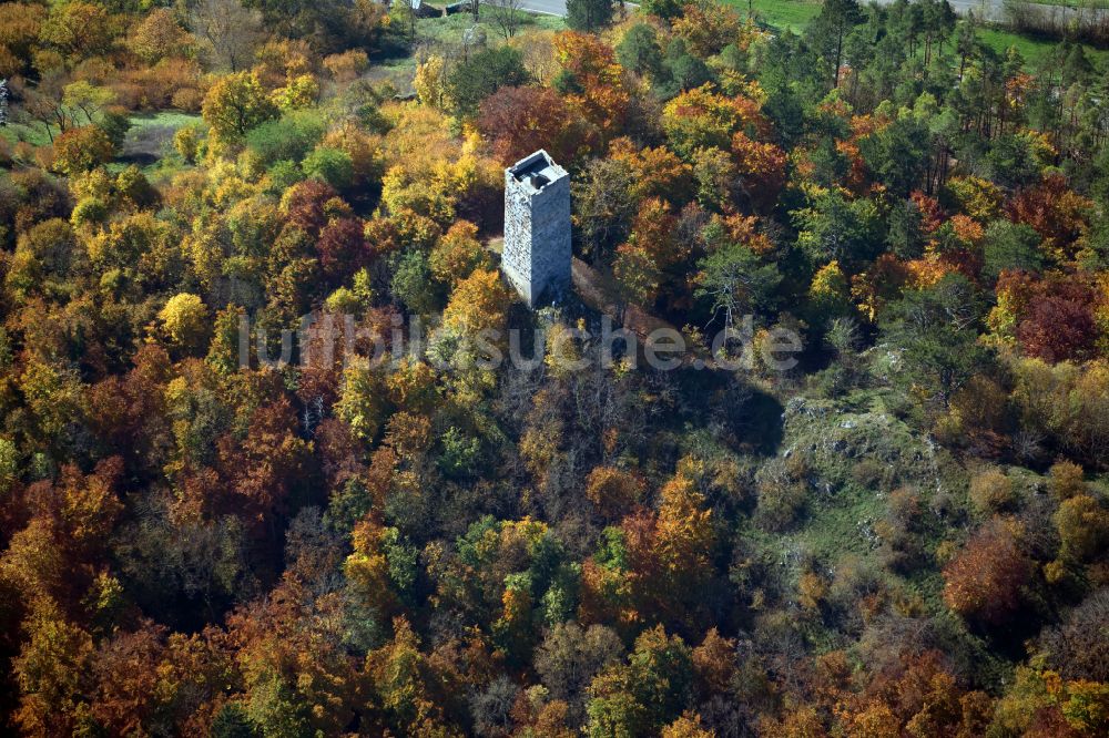 Luftbild Schelklingen - Ruine und Mauerreste der Burgruine Hohenschelkingen in Schelklingen im Bundesland Baden-Württemberg, Deutschland