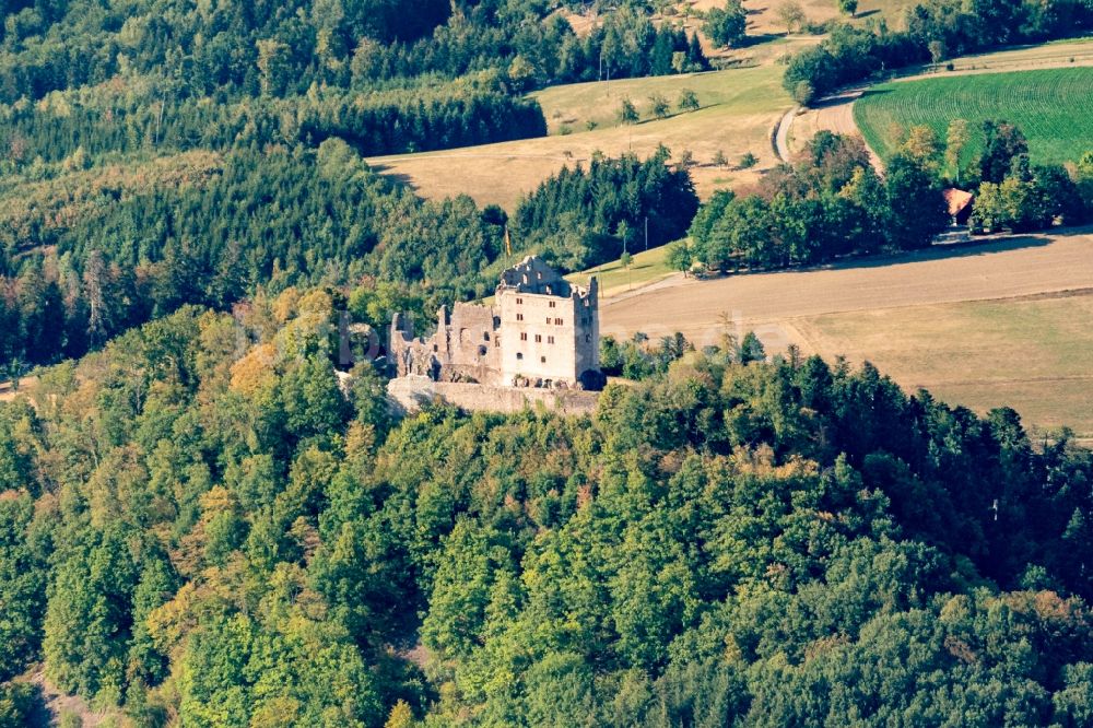 Luftaufnahme Seelbach - Ruine und Mauerreste der ehemaligen Burganlage der Veste Burg Hohengeroldseck auf dem Schloßberg in Seelbach im Bundesland Baden-Württemberg