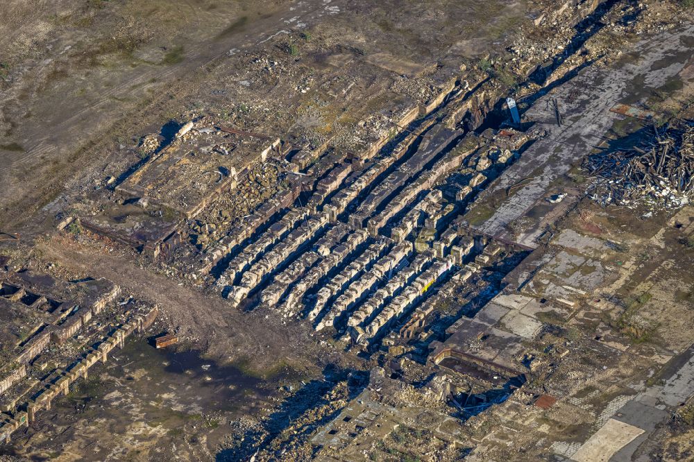 Luftaufnahme Dortmund - Ruine - Reste auf dem Gelände des Union Gewerbehof in Dortmund im Bundesland Nordrhein-Westfalen, Deutschland