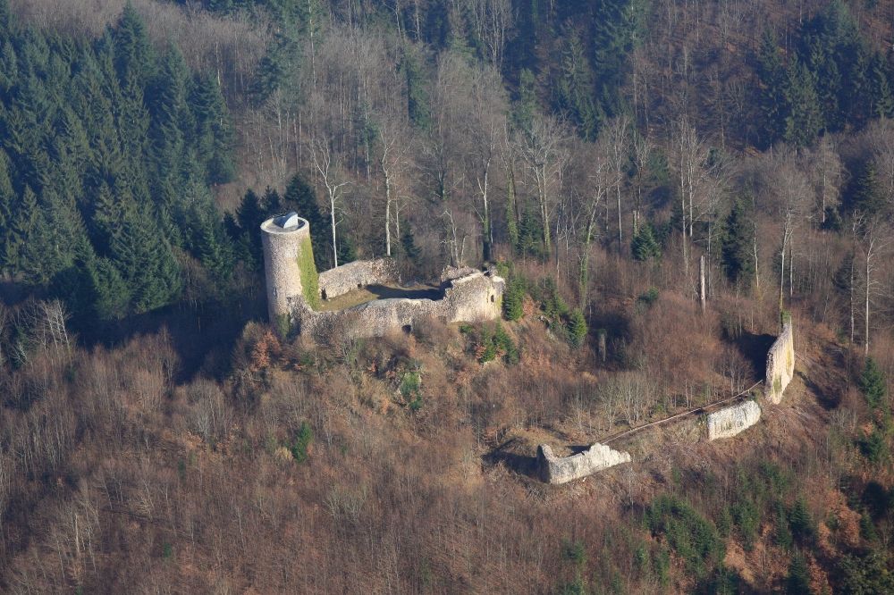 Luftbild Kandern - Ruine Sausenburg bei Kandern im Bundesland Baden-Württemberg
