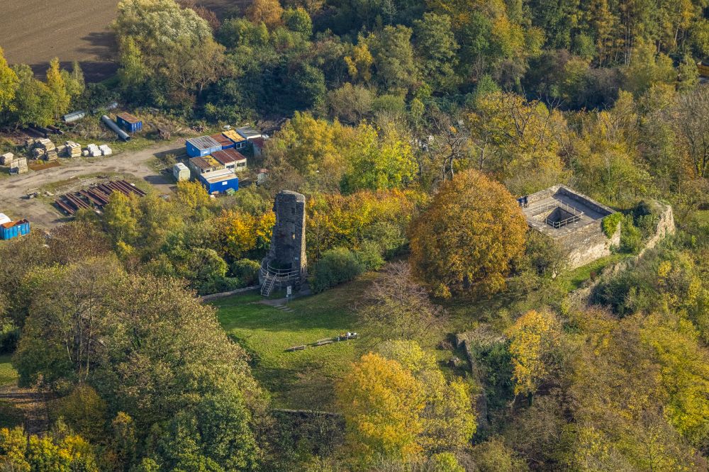 Luftbild Wetter (Ruhr) - Ruinen der Burganlage Volmarstein in Wetter im Bundesland Nordrhein-Westfalen, Deutschland