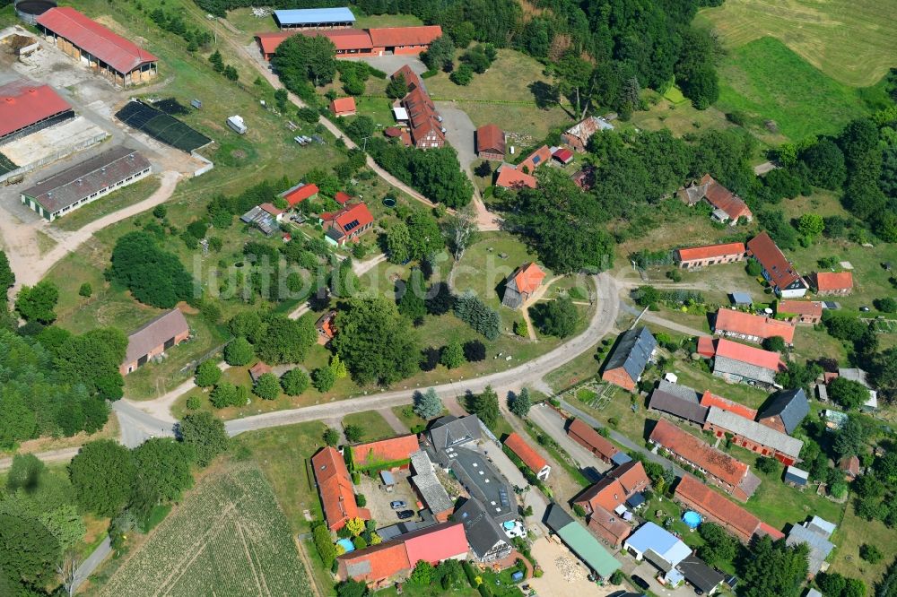 Luftbild Kreuzburg - Rundlings- Dorf - Ansicht in Kreuzburg im Bundesland Brandenburg, Deutschland