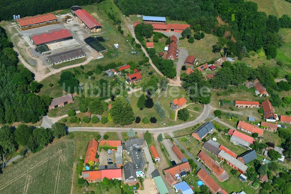 Luftaufnahme Kreuzburg - Rundlings- Dorf - Ansicht in Kreuzburg im Bundesland Brandenburg, Deutschland
